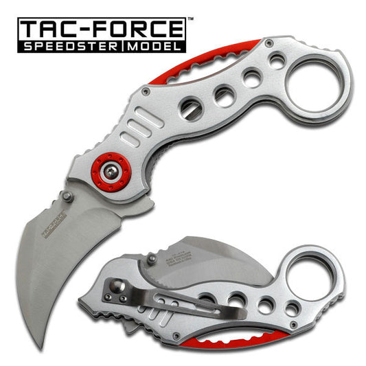 Tac-Force Speedster Karambit Folding Knife - Silver